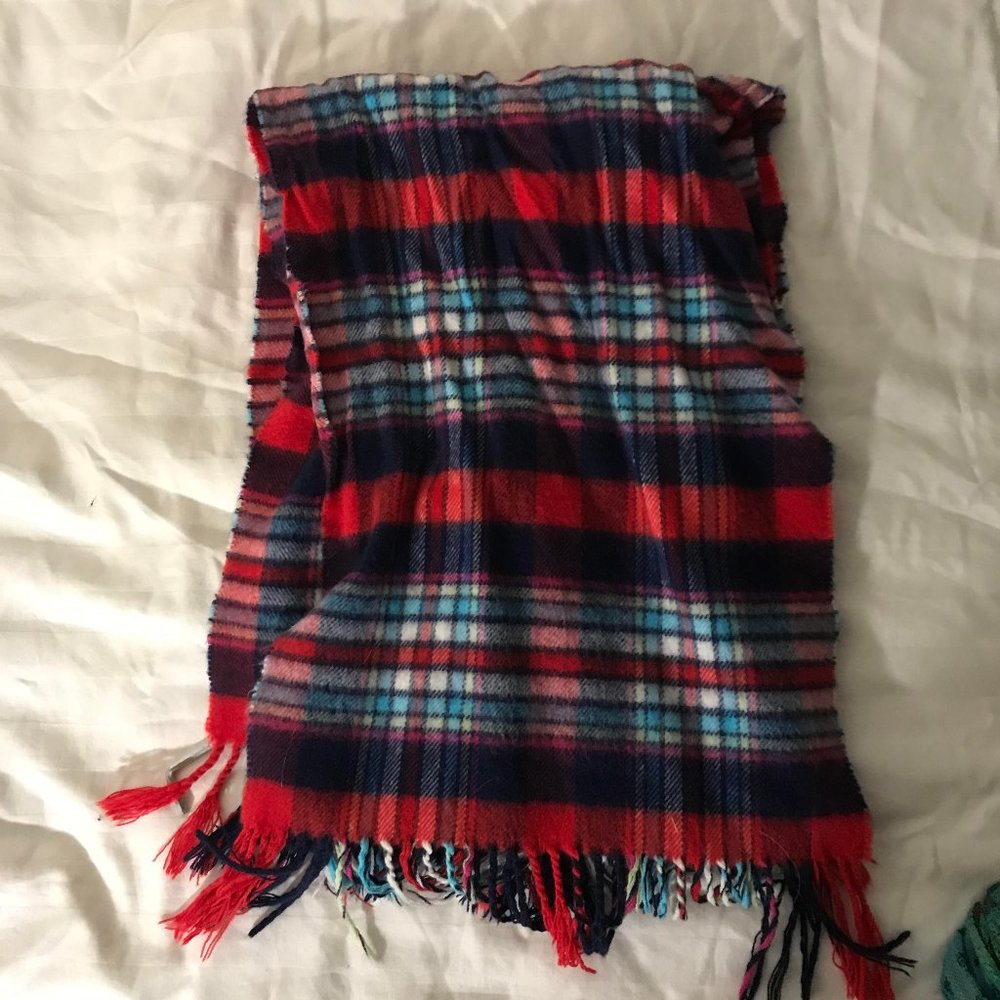 Plaid Wool Scarf